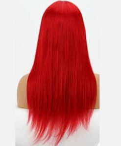 Coloured frontal Lace wig Long straight red 2