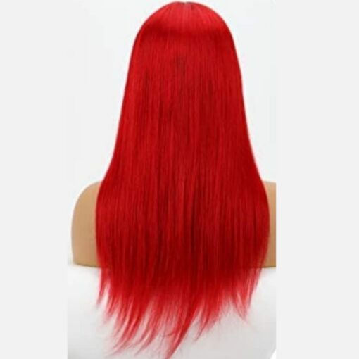Coloured frontal Lace wig Long straight red 2