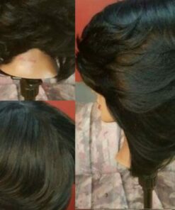 Feathered Bob Wig Black3