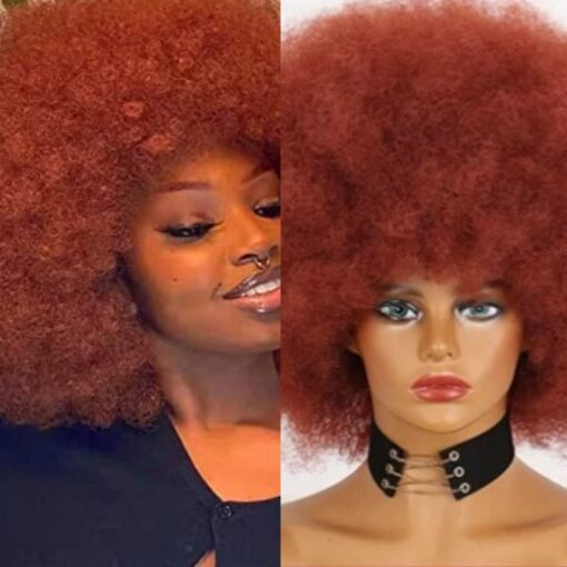 Ginger Afro wig kinky curly1