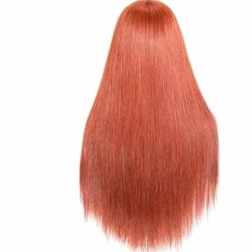 Ginger wig with bangs-long straight 4
