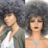 Gray Afro wig kinky curly1
