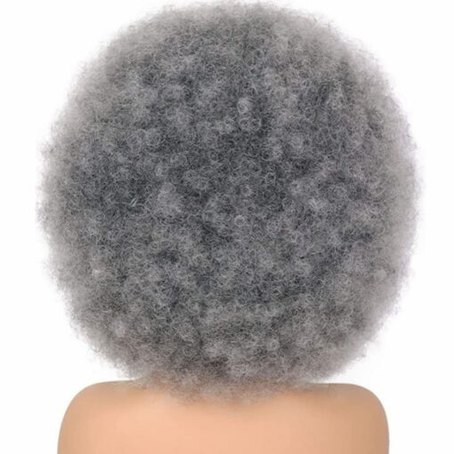 Gray Afro wig kinky curly2