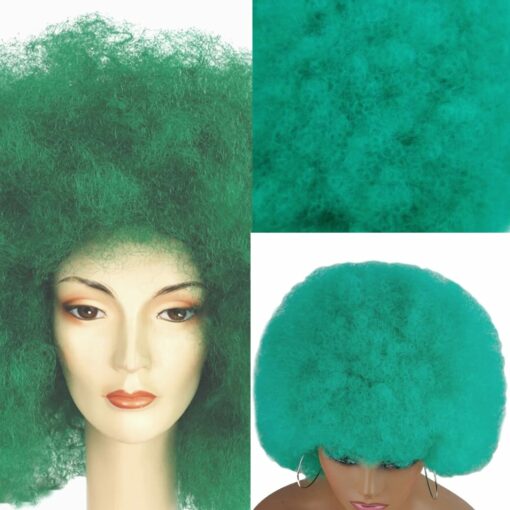 Green Afro wig kinky curly3