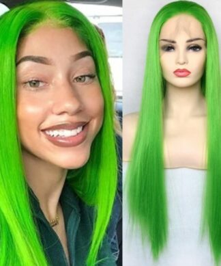Green long wig1