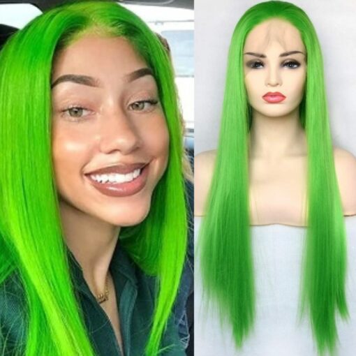 Green long wig1