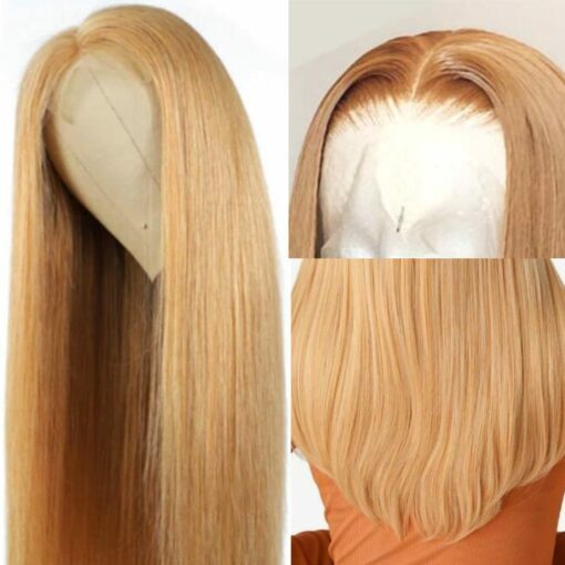 Honey Blonde Lace Front Wig straight 2