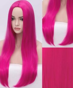 Hot Pink wig Long Straight2