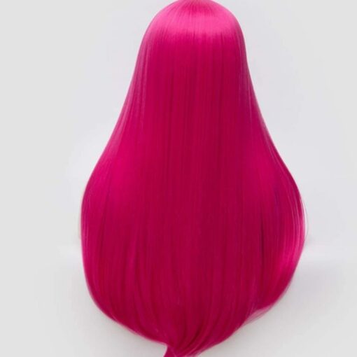 Hot Pink wig Long Straight4