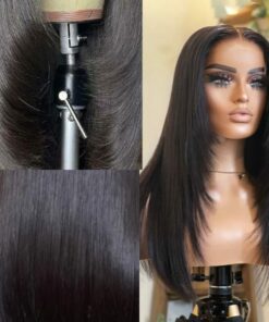 Layered Wig Long Straight Black 2