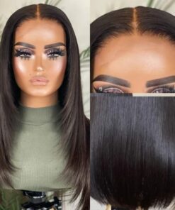 Layered Wig Long Straight Black 4