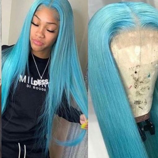 Light Blue Wig-Long Straight 1