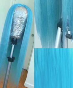 Light Blue Wig Long Straight 2