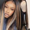 Ombre Human Hair Wigs Long Straight 1