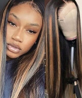 Ombre Human Hair Wigs-Long Straight 1