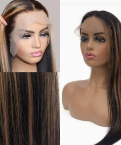 Ombre Human Hair Wigs Long Straight 2