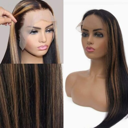 Ombre Human Hair Wigs-Long Straight 2