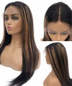 Ombre Human Hair Wigs Long Straight 3