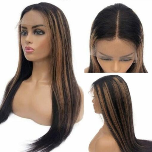 Ombre Human Hair Wigs-Long Straight 3