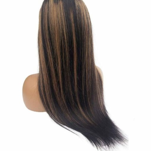 Ombre Human Hair Wigs-Long Straight 4