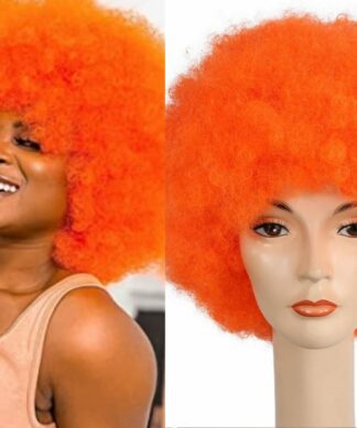Orange Afro wig-kinky curly1