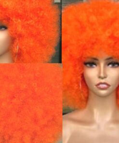 Orange Afro wig kinky curly2
