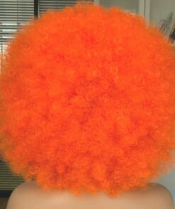 Orange Afro wig kinky curly4