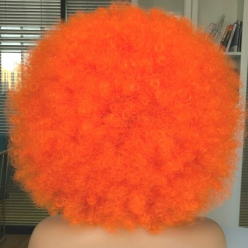 Orange Afro wig-kinky curly4