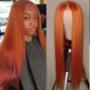 Orange Ginger Lace Front Wig Long Straight 1