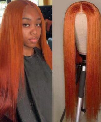 Orange Ginger Lace Front Wig-Long Straight 1