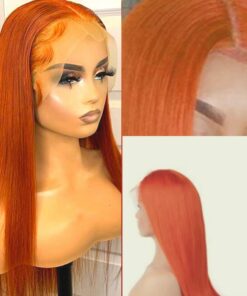 Orange Ginger Lace Front Wig Long Straight 2