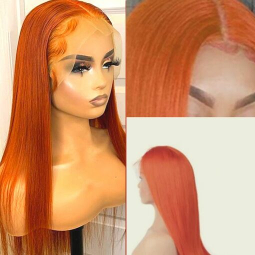 Orange Ginger Lace Front Wig-Long Straight 2