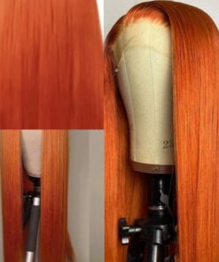 Orange Ginger Lace Front Wig Long Straight 3