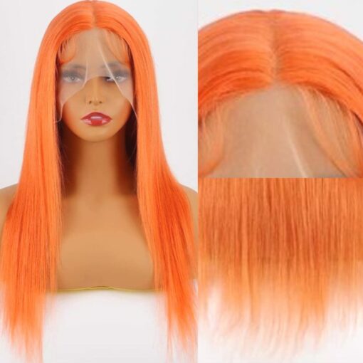 Orange Wig Long Straight 2
