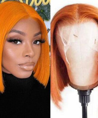 Orange bob wig_front lace1