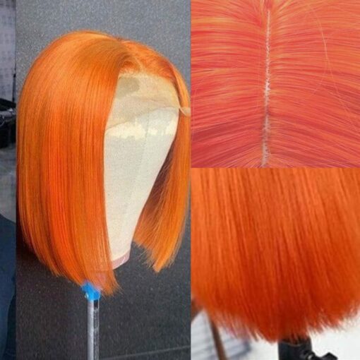 Orange bob wig_front lace3