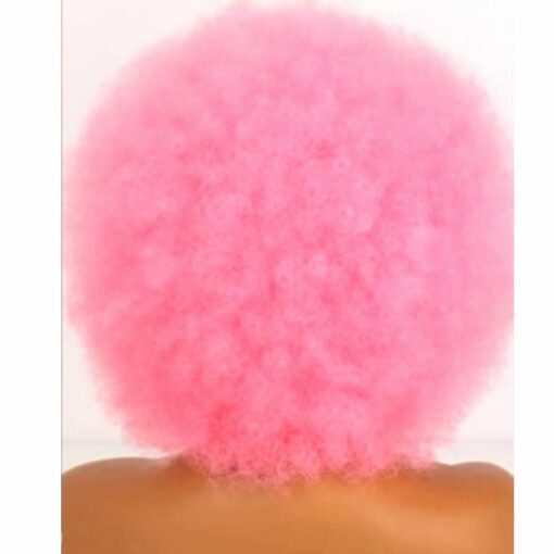 Pink Afro wig kinky curly2