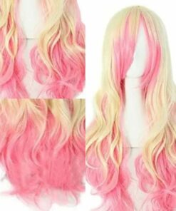 Pink and blonde wig long straight 3