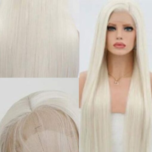 Platinum Blonde Wig Long Straight 2
