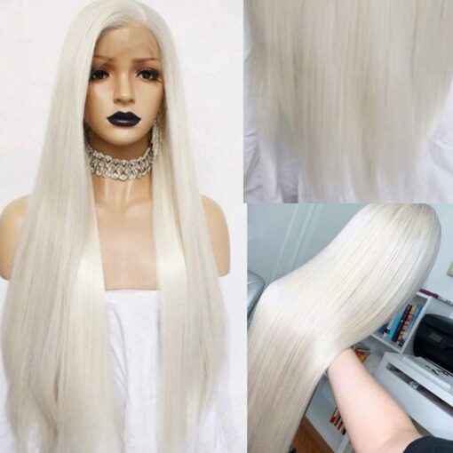 Platinum Blonde Wig-Long Straight 3