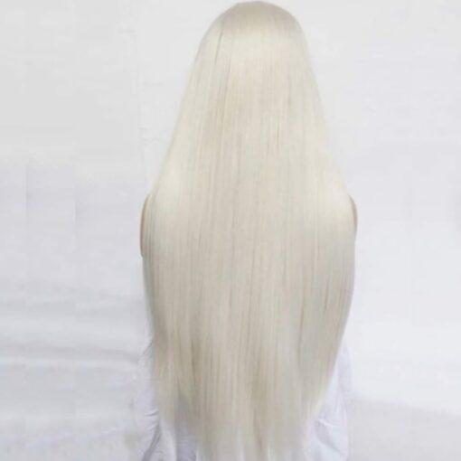 Platinum Blonde Wig-Long Straight 4