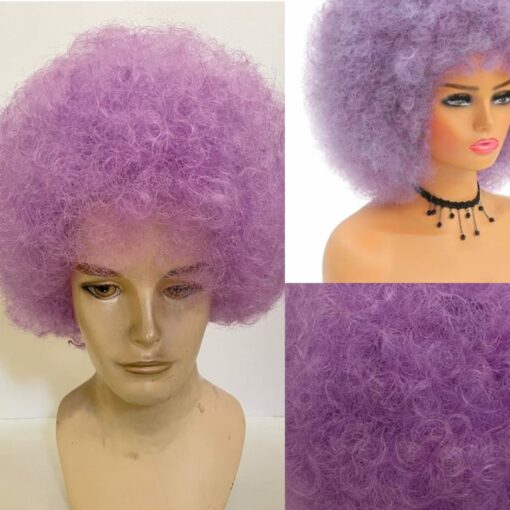 Purple Afro wig-kinky curly2