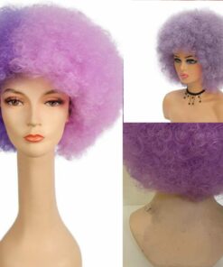 Purple Afro wig kinky curly3
