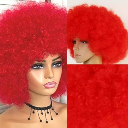 Red Afro wig-kinky curly3