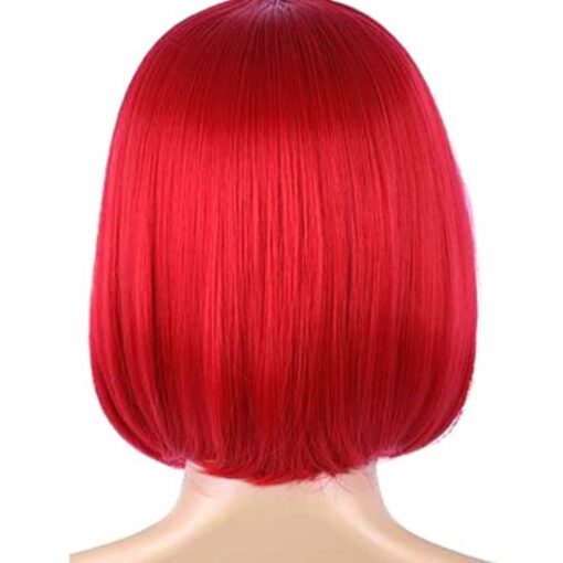Red Bangs Short Wig Straight 3
