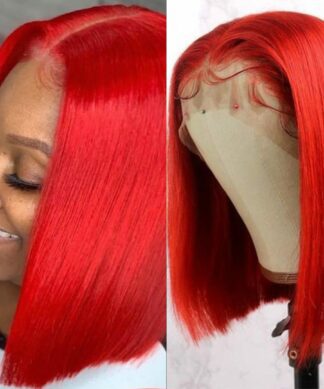 Red Bob Lace Front Wig 1