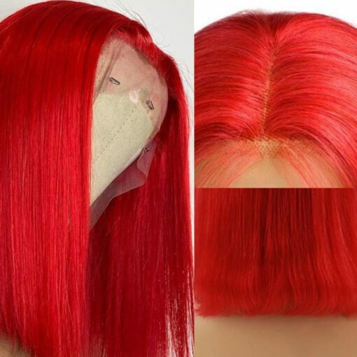 Red Bob Lace Front Wig 2