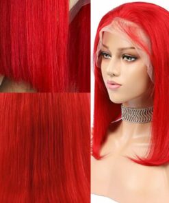 Red Bob Lace Front Wig 3