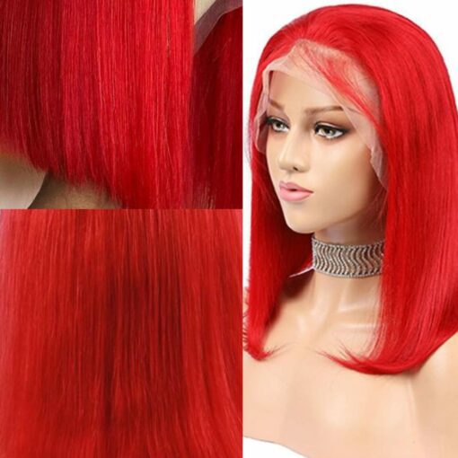 Red Bob Lace Front Wig 3