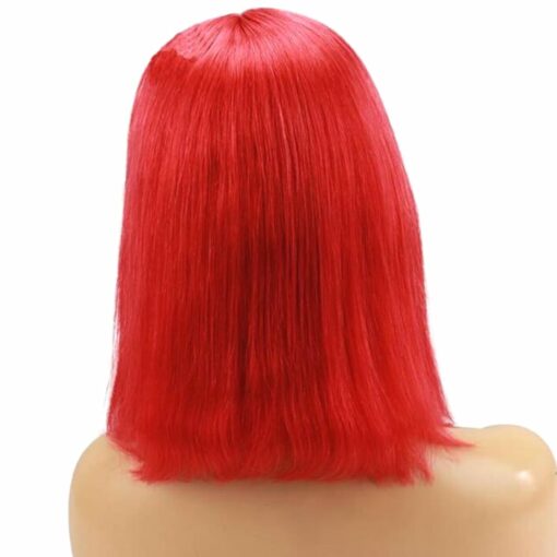 Red Bob Lace Front Wig 4